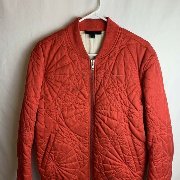 Black Scale Geometric Quilited Red Bomber Jacket Men’s Size Large